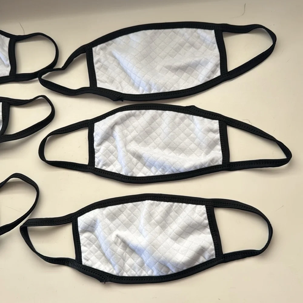 Set of Six Black Cotton Face Masks